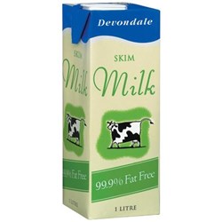 DEVONDALE 1LTx10 UHT SKIM MILK EXTRA LIGHT