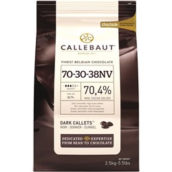 CALLEBAUT 2.5KG 70.5% DARK CHOCOLATE CALLETS