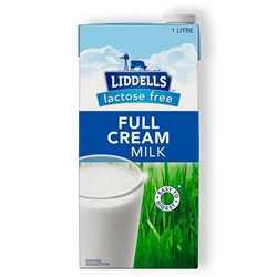 LIDDELLS 1LTx10 LACTOSE FREE FULL UHT MILK