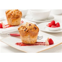 PRIESTLEYS 150Gx6 RASP WHITE CHOC MUFFIN 1-081