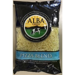 ALBA 2KG PIZZA BLEND MOZZ/CHEDDAR CHEESE