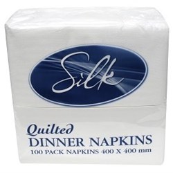 SILK 10 x 100 QUILTED DINNER NAPKIN GT FOLD (1000)