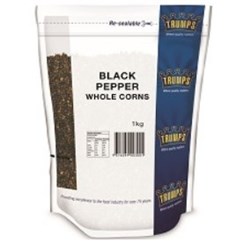 TRUMPS 1KG PEPPER BLACK WHOLE CORNS
