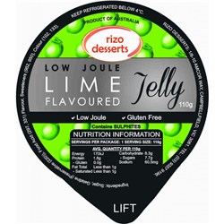 RIZO 110G X 32 LOW JOULE LIME JELLY CUP*