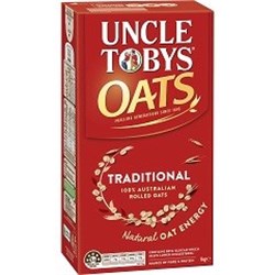 UNCLE TOBYS 1KG TRADITIONAL ROLLED OATS