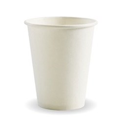 AB 8OZ x 1000 BIO PLAIN WHITE CUP COMPOSTABLE