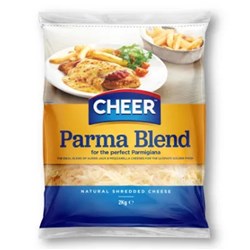 CHEER 2KG GLUTEN FREE PARMA BLEND SHREDDED CHEESE