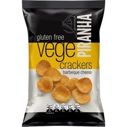 PIRANHA 40X25G BBQ CHEESE VEGE CRACKERS