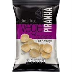 PIRANHA 40X25G SALT & VINEGAR VEGE CRACKERS