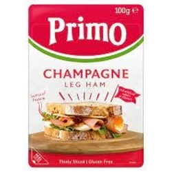 PRIMO 100G X 8 CHAMPAGNE LEG HAM SLICED GF*