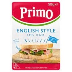 PRIMO 100G X 8 ENGLISH STYLE HAM SLICED GF*