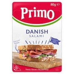 PRIMO SLICED DANISH SALAMI 80G X 8 GF*