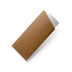 GREENMARK CUTLERY POUCH KRAFT W/WHT NAPKIN (1000)