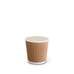 TP 8OZx25 NATURAL BROWN TRIPLE WALL WAVE CUPS