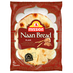 MISSION x4 PACK 70G PLAIN NAAN BREAD