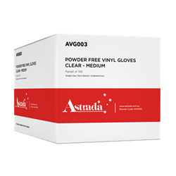 ASTRADA MEDIUM x100 VINYL GLOVES POWDER FREE
