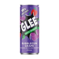 GLEE 24x250ML BUBBLEGUM GRAPE FRUIT DRINK