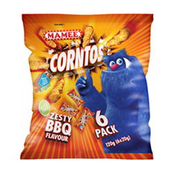 MAMEE 6X6X20G ZESTY BBQ CORNTOS