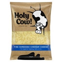 HOLY COW 4KGx2 FINE SHREDDED CHEDDAR CHEESE*