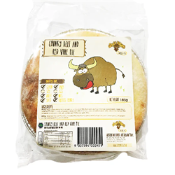 SILLY YAK 185G x 10 GF BEEF & RED WINE PIE