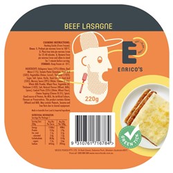 ENRICO'S 220G X 24 BEEF LASAGNE