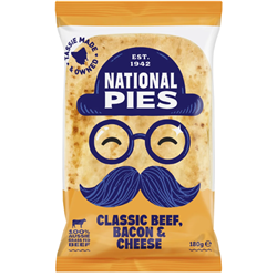 NAT PIES 16x180G CLASSIC BEEF, CHEESE & BACON