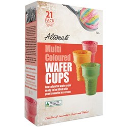 ALT 21 x 6 MULTI-COLOURED WAFER CUP CONES*