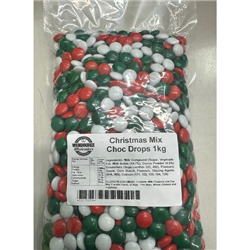 CHRISTMAS CHOC DROPS 1KG*