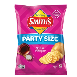 SMITHS 380GX 6 SALT & VINEGAR CHIPS (PARTY BAG)*