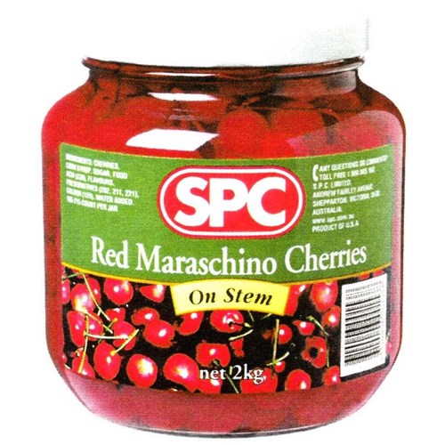 SPC 2KG RED MARASCHINO CHERRY W/STEM