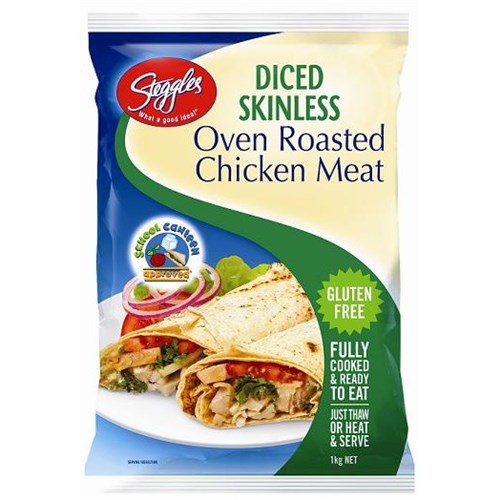 STEG 55975 1KG GF DICED CHICKEN SKINLESS