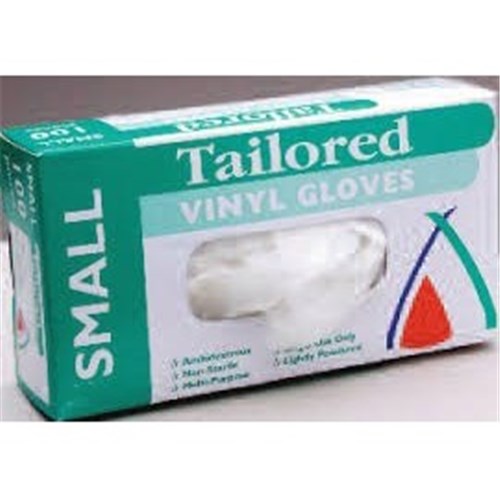 TP SMALL x 100 VINYL GLOVES LIGHTLY POWDERED