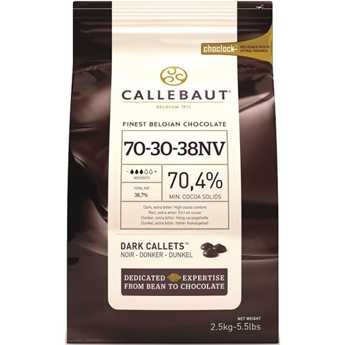 CALLEBAUT 2.5KG 70.5% DARK CHOCOLATE CALLETS
