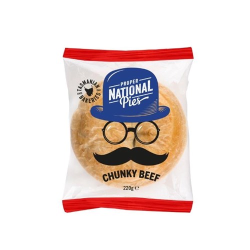 NAT CHEFS PIE 220Gx12 CHUNK BEEF WRAPPED