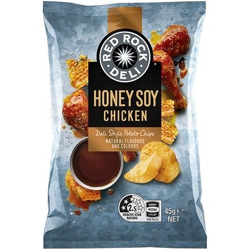 RED ROCK 45G x 18 HONEY SOY CHICKEN