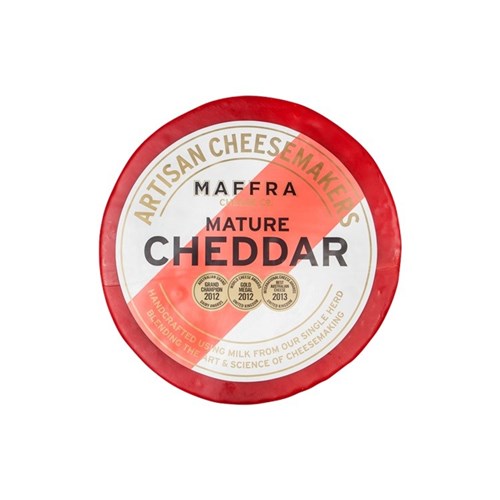 MAFFRA 2.7KG R/W MATURE CHEDDAR CHEESE RED WAXED WHEEL