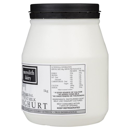 MEREDITH 1KG x 6 GOAT YOGHURT BLACK*