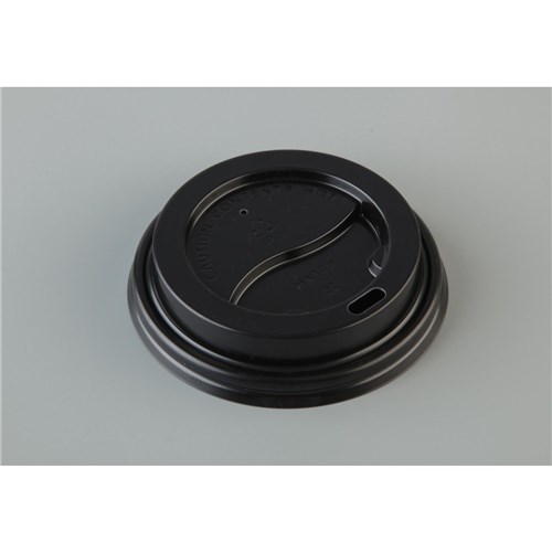 ANCHOR PS 90MM LID BLACK RECYCLABLE (1000) {BULK}