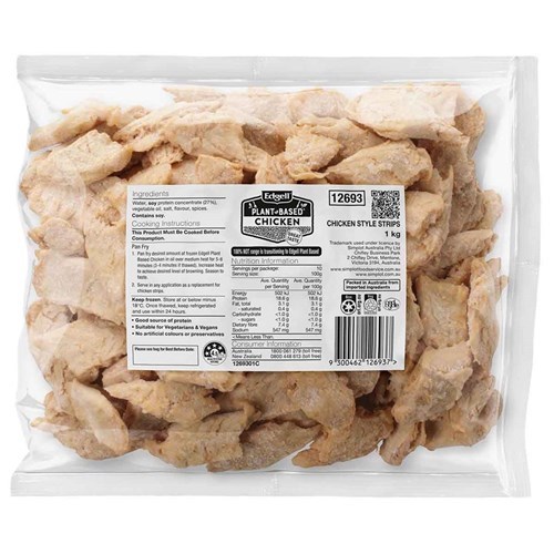 EDGELL PLANT BASED 1KG CHICKEN STYLE STRIPS