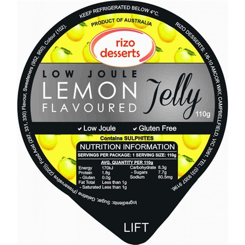 RIZO 100G LOW JOULE LEMON JELLY CUP*