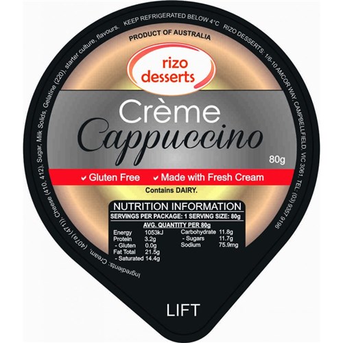 RIZO 80G CREME CAPPUCCINO DESSERT*