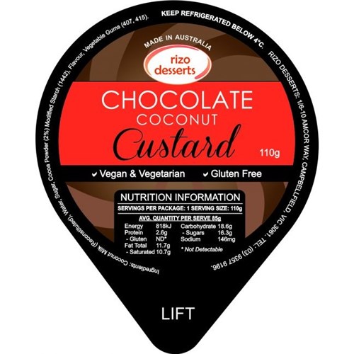 RIZO 110G X 32 CHOCOLATE COCONUT CUSTARD*