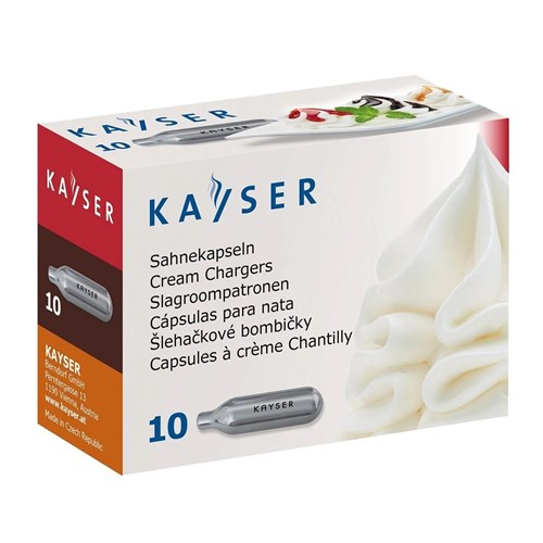 KAYSER 10 PACK OF CREAM CHARGERS (GAS BULBS)