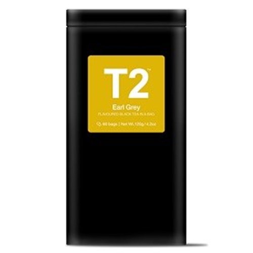 T2 60PK EARL GREY BIO TEABAG TIN