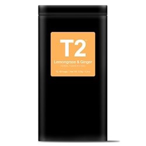 T2 60PK LEMONGRASS & GINGER BIO TEABAG TIN