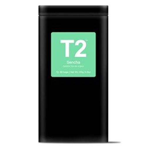 T2 60PK SENCHA BIO TEABAG TIN