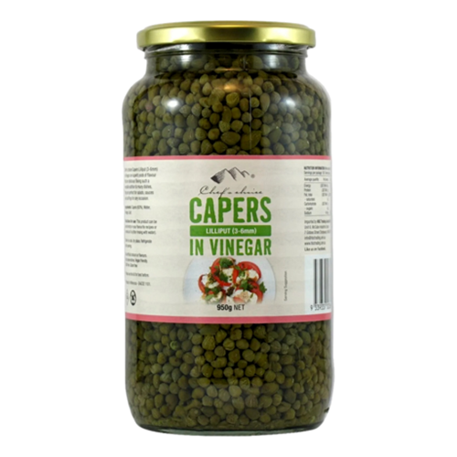 CHEFS CHOICE 950G CAPERS LILLIPUT IN VINEGAR 3-6MM*