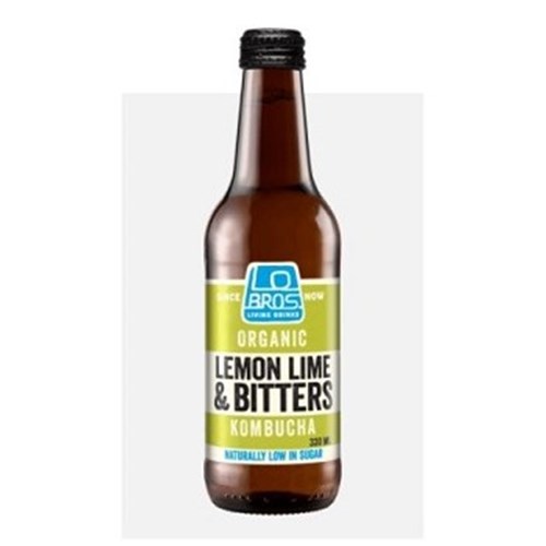 LO BROS 330ML X 8 KOMBUCHA SODA - L/LIME & BITTERS