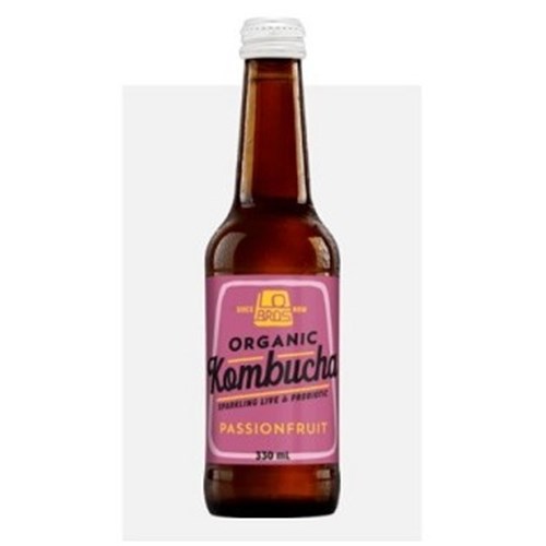 LO BROS 330ML X 12 KOMBUCHA - PASSIONFRUIT
