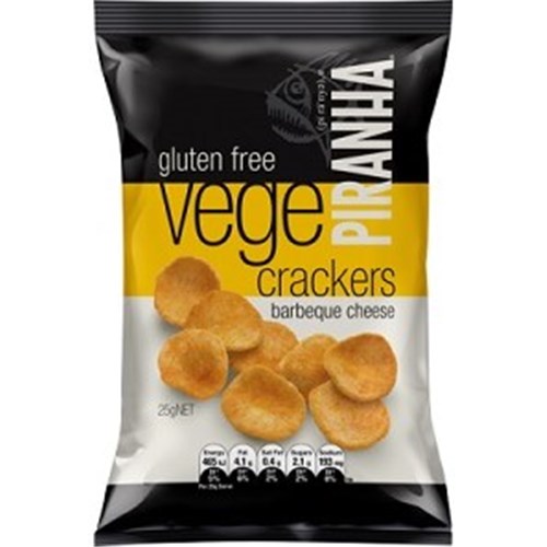 PIRANHA 40X25G BBQ CHEESE VEGE CRACKERS